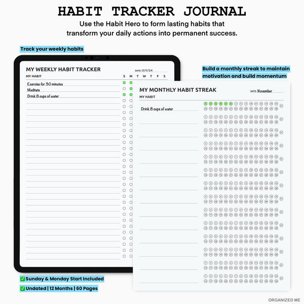 Habit Tracker Journal | Form Lasting Habits